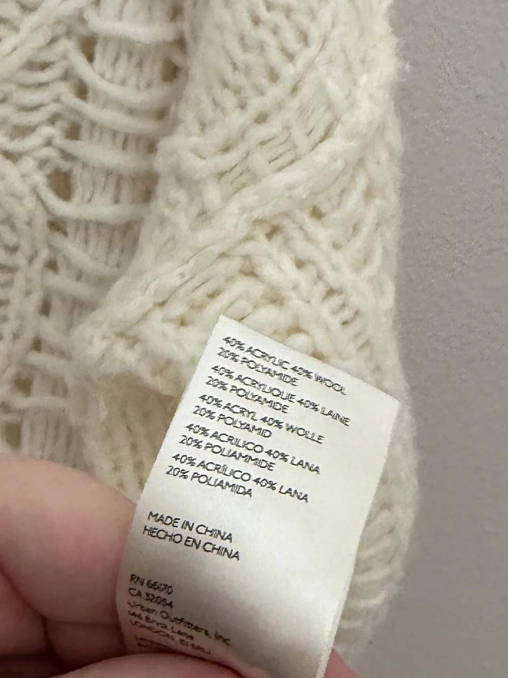 Free People Wool Blend Cream Cable Knit V-Neck Sweater - Women S Cottagecore